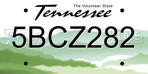 5BCZ282 Tennessee License Plate
