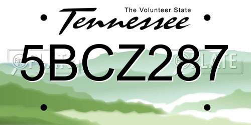 5BCZ287 Tennessee License Plate