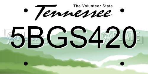 5BGS420 Tennessee License Plate