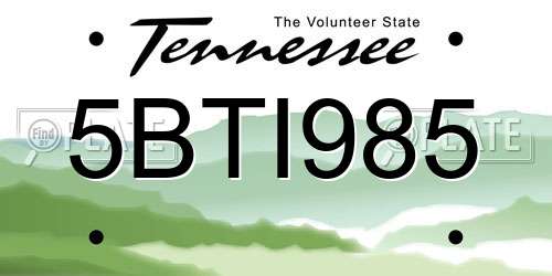 5BTI985 Tennessee License Plate