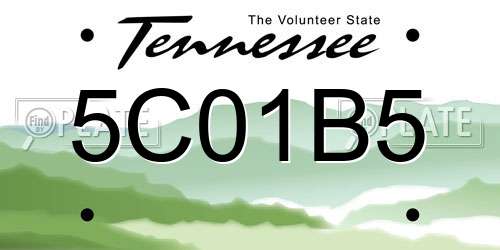 5C01B5 Tennessee License Plate