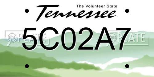 5C02A7 Tennessee License Plate