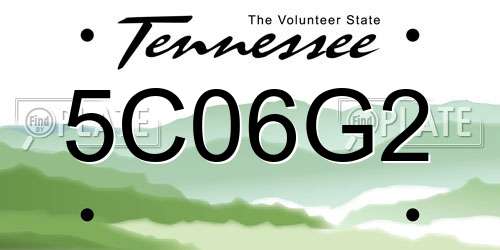 5C06G2 Tennessee License Plate