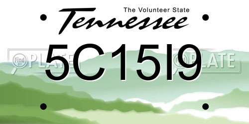 5C15I9 Tennessee License Plate
