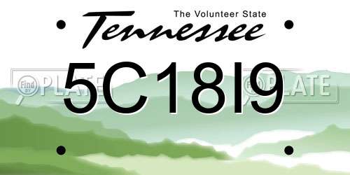 5C18I9 Tennessee License Plate