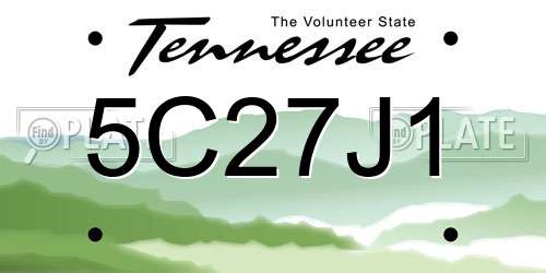 5C27J1 Tennessee License Plate