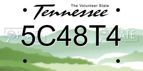 5C48T4 Tennessee License Plate