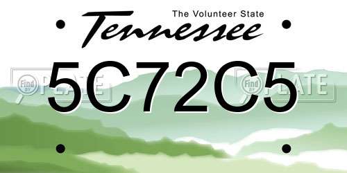 5C72C5 Tennessee License Plate