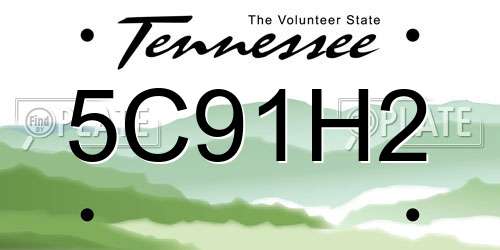 5C91H2 Tennessee License Plate