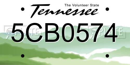 5CB0574 Tennessee License Plate