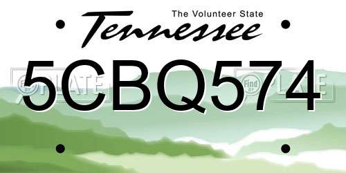 5CBQ574 Tennessee License Plate