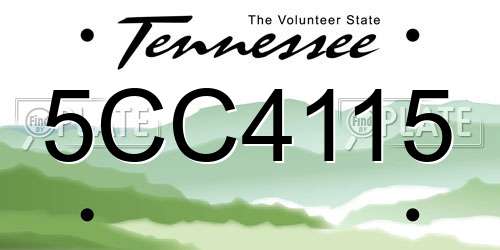 5CC4115 Tennessee License Plate
