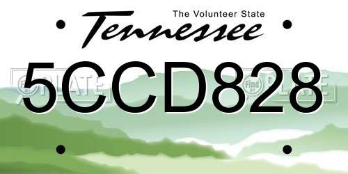 5CCD828 Tennessee License Plate