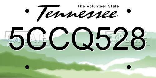 5CCQ528 Tennessee License Plate