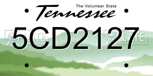 5CD2127 Tennessee License Plate