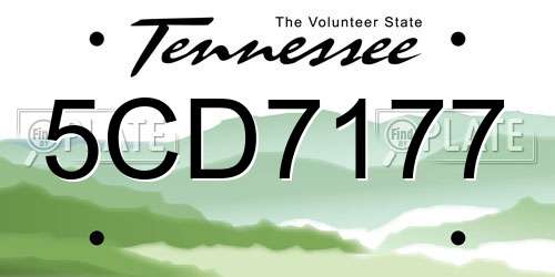 5CD7177 Tennessee License Plate