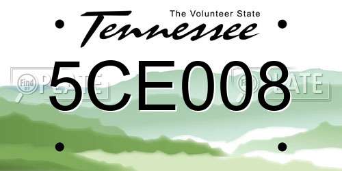 5CE008 Tennessee License Plate