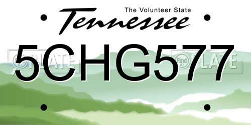 5CHG577 Tennessee License Plate