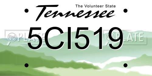 5CI519 Tennessee License Plate