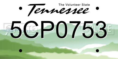 5CP0753 Tennessee License Plate