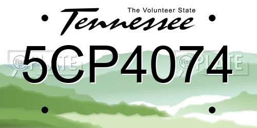 5CP4074 Tennessee License Plate
