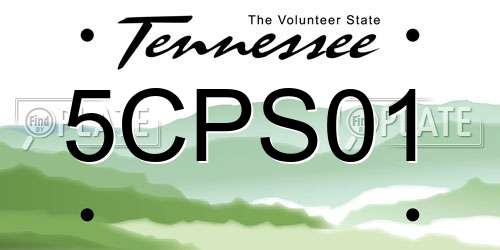 5CPS01 Tennessee License Plate