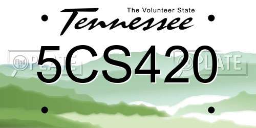 5CS420 Tennessee License Plate