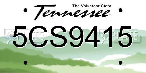 5CS9415 Tennessee License Plate