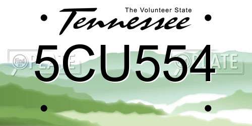 5CU554 Tennessee License Plate