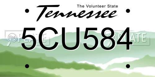 5CU584 Tennessee License Plate