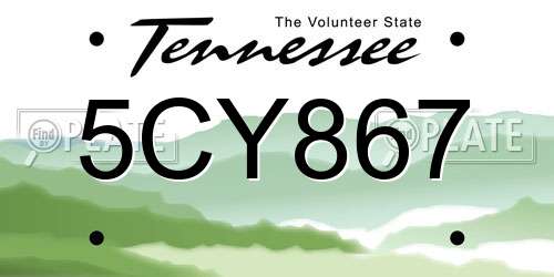 5CY867 Tennessee License Plate