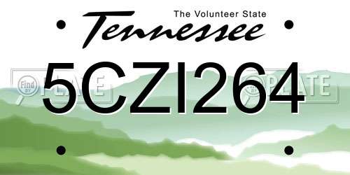 5CZI264 Tennessee License Plate
