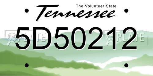 5D50212 Tennessee License Plate