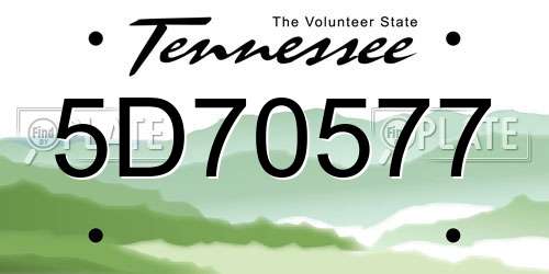 5D70577 Tennessee License Plate