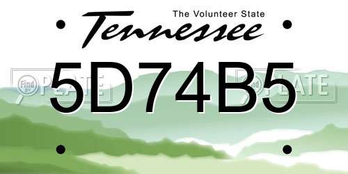 5D74B5 Tennessee License Plate