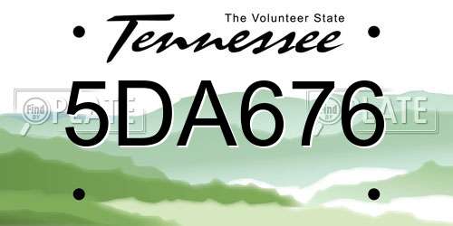 5DA676 Tennessee License Plate