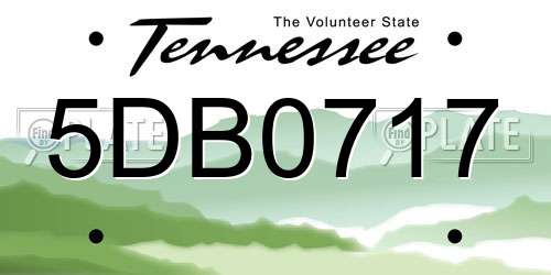 5DB0717 Tennessee License Plate