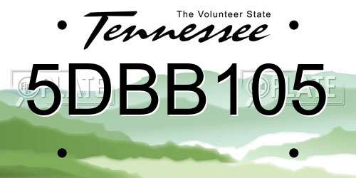 5DBB105 Tennessee License Plate