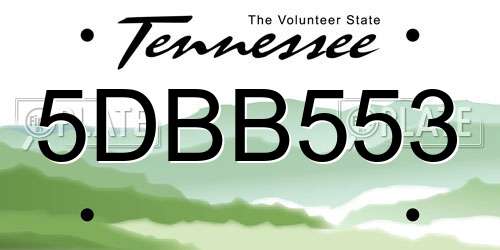 5DBB553 Tennessee License Plate