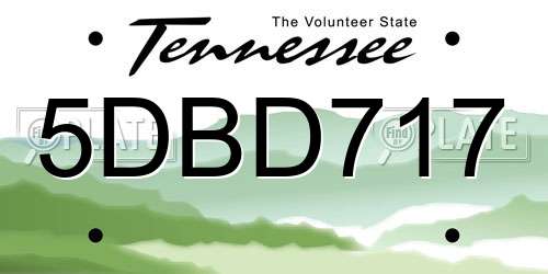 5DBD717 Tennessee License Plate