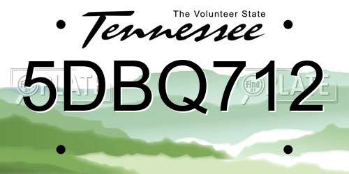 5DBQ712 Tennessee License Plate