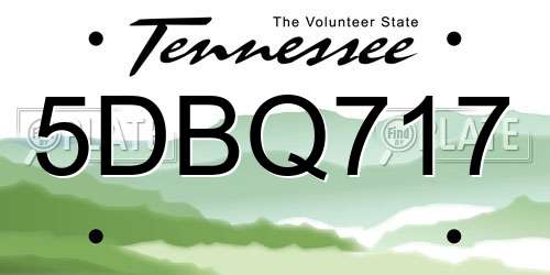 5DBQ717 Tennessee License Plate