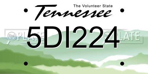 5DI224 Tennessee License Plate