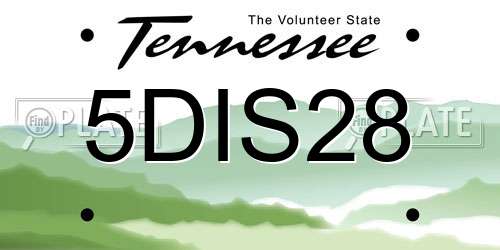 5DIS28 Tennessee License Plate