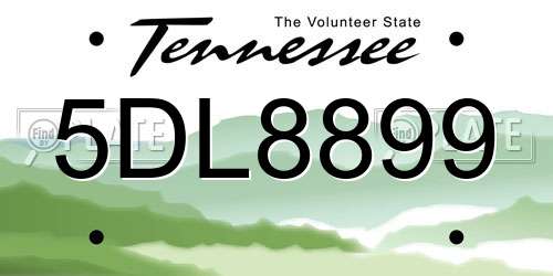 5DL8899 Tennessee License Plate