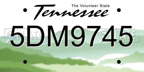 5DM9745 Tennessee License Plate