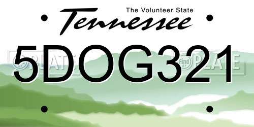 5DOG321 Tennessee License Plate