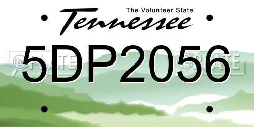 5DP2056 Tennessee License Plate