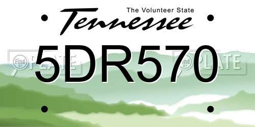 5DR570 Tennessee License Plate