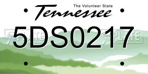 5DS0217 Tennessee License Plate
